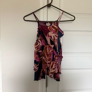 Mossimo Supply Co. Floral Ruffle Cami in Pink & Navy